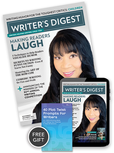 Writer's Digest magazine cover with free gift offer